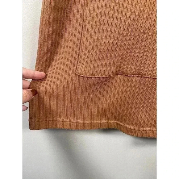 FREE PEOPLE Beach Phoenix Ribbed Mini Dress Size S Small Brown Coverup Vacation - Picture 4 of 10